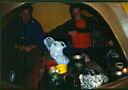 scan0012b.jpg: Rick and Paul, camping out on Mt Hotham